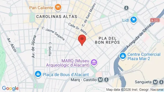Rooms for rent i Alicante/Alacant - kort over placeringen
