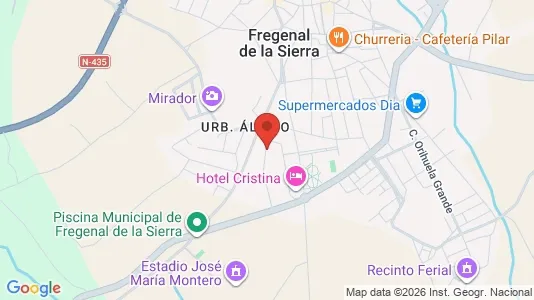 Apartments for rent i Fregenal de la Sierra - kort over placeringen