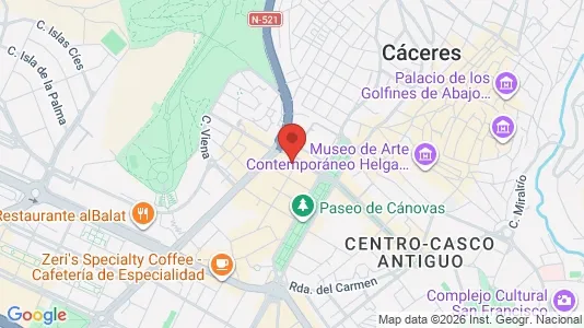 Apartments for rent i Cáceres - kort over placeringen
