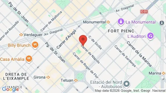 Apartments for rent i Barcelona Eixample - kort over placeringen