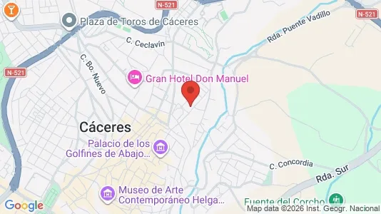 Rooms for rent i Cáceres - kort over placeringen