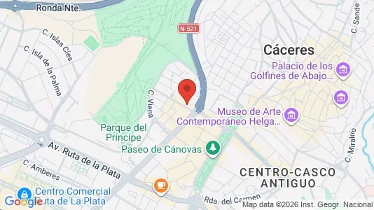 Apartments for rent i Cáceres - kort over placeringen