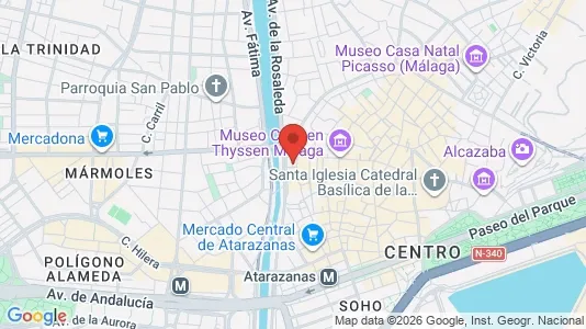Apartments for rent i Málaga - kort over placeringen
