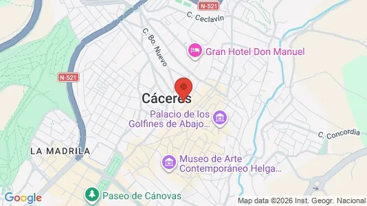 Apartments for rent i Cáceres - kort over placeringen