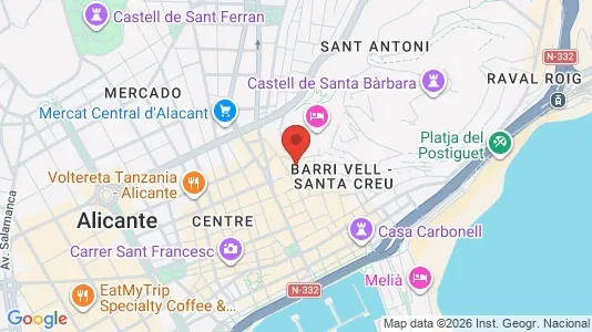 Rooms for rent i Alicante/Alacant - kort over placeringen