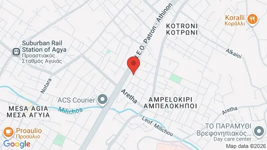 Apartments for rent i Patras - kort over placeringen