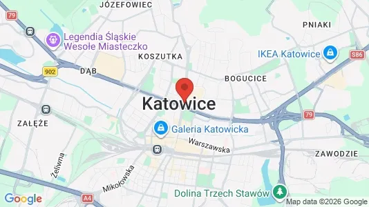 Apartments for rent i Katowice - kort over placeringen