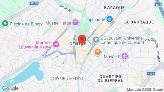 Apartments for rent i Ottignies-Louvain-la-Neuve - kort over placeringen