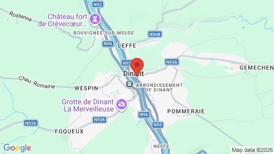Houses for rent i Dinant - kort over placeringen