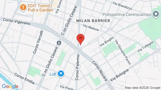 Apartments for rent i Turin - kort over placeringen