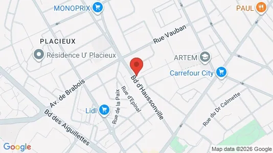 Apartments for rent i Nancy - kort over placeringen