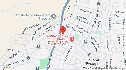 Apartments for rent i Nicosia Egkomi - kort over placeringen