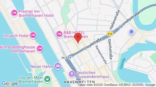 Apartments for rent i Bremerhaven - kort over placeringen