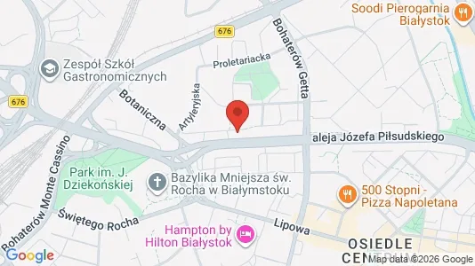 Apartments for rent i Białystok - kort over placeringen
