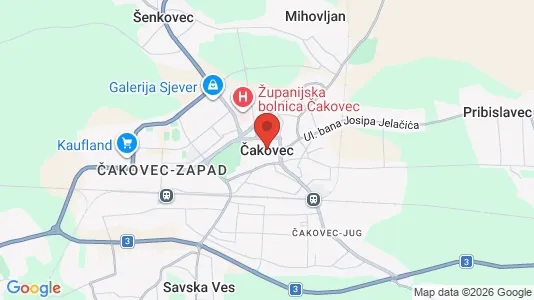 Houses for rent i Čakovec - kort over placeringen