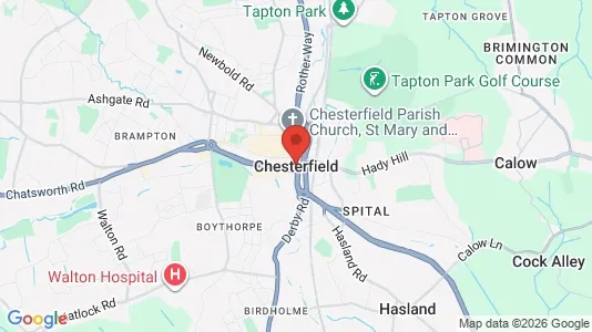 Apartments for rent i Chesterfield - Derbyshire - kort over placeringen
