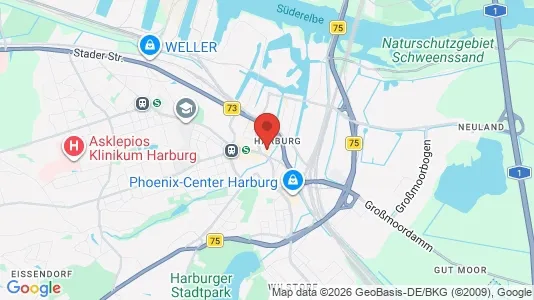 Apartments for rent i Hamburg Harburg - kort over placeringen