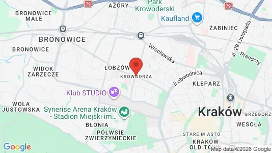 Apartments for rent i Kraków Krowodrza - kort over placeringen