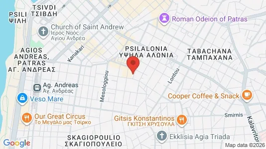 Apartments for rent i Patras - kort over placeringen