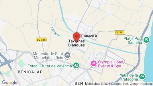 Rooms for rent i Tavernes Blanques - kort over placeringen