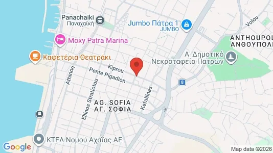 Apartments for rent i Patras - kort over placeringen