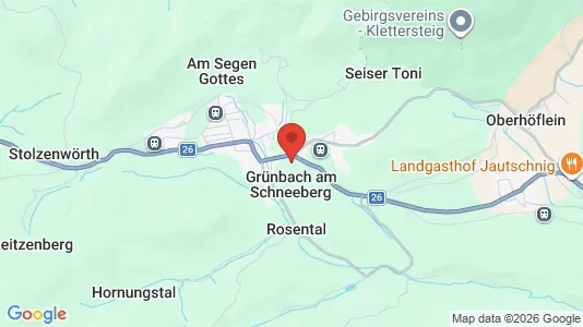 Apartments for rent i Grünbach am Schneeberg - kort over placeringen