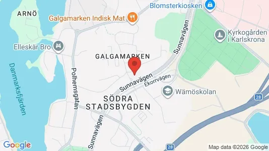 Apartments for rent i Karlskrona - kort over placeringen