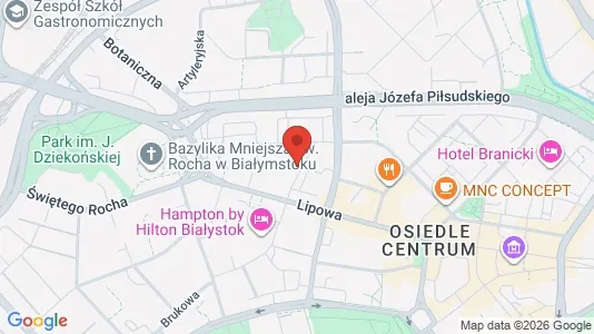 Apartments for rent i Białystok - kort over placeringen