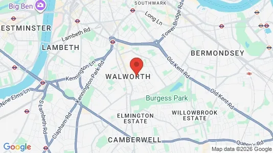 Apartments for rent i London SE17 - kort over placeringen