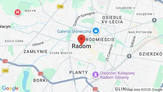 Apartments for rent i Radom - kort over placeringen