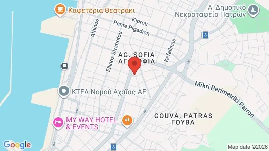Apartments for rent i Patras - kort over placeringen