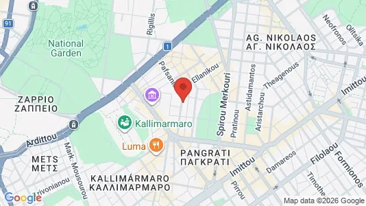 Apartments for rent i Athens Pagrati - kort over placeringen