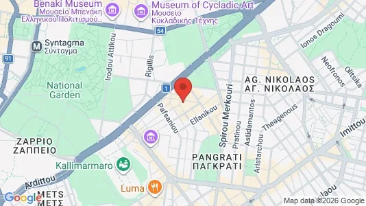 Apartments for rent i Athens Pagrati - kort over placeringen