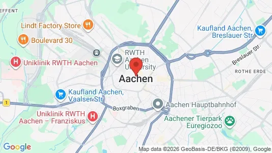Apartments for rent i Aachen - kort over placeringen