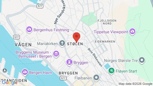 Apartments for rent i Bergen Bergenhus - kort over placeringen