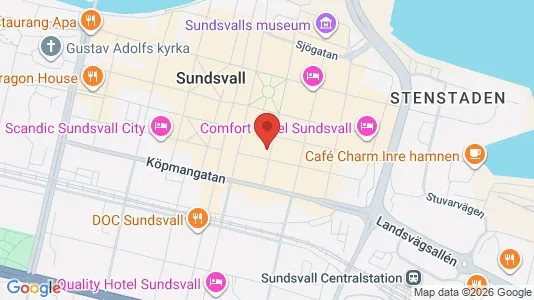 Apartments for rent i Sundsvall - kort over placeringen