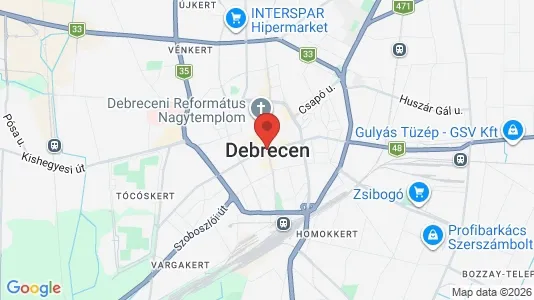 Apartments for rent i Debreceni - kort over placeringen