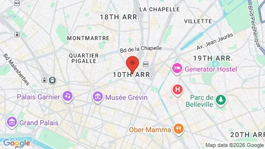 Rooms for rent i Paris 10ème arrondissement - kort over placeringen