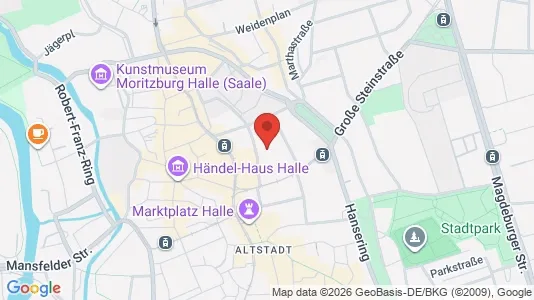 Apartments for rent i Halle (Saale) - kort over placeringen