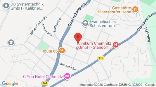 Apartments for rent i Chemnitz - kort over placeringen
