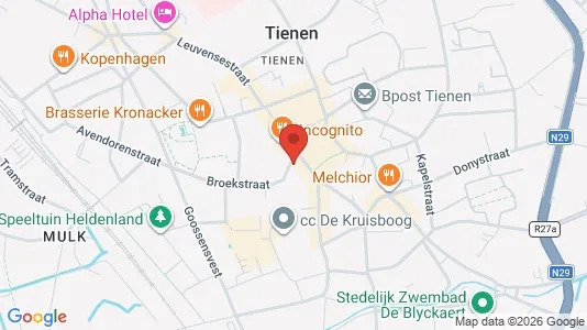Apartments for rent i Tienen - kort over placeringen