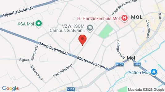 Apartments for rent i Mol - kort over placeringen