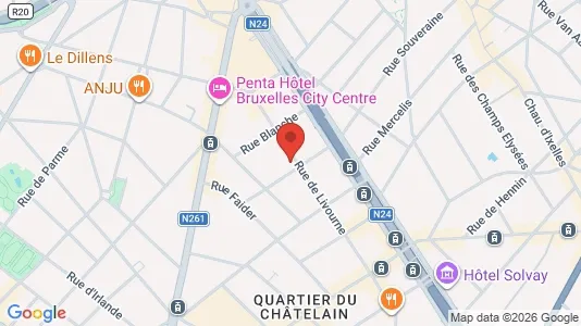 Apartments for rent i Brussels Elsene - kort over placeringen