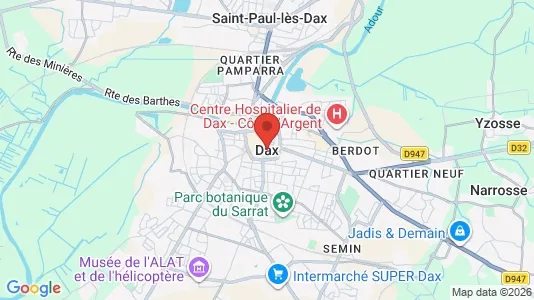 Apartments for rent i Dax - kort over placeringen