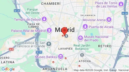 Apartments for rent i Madrid Centro - kort over placeringen