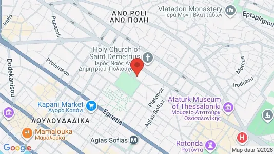 Apartments for rent i Thessaloniki - kort over placeringen