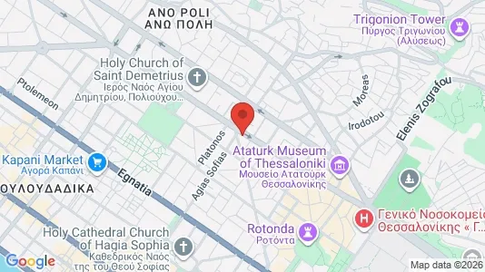 Apartments for rent i Thessaloniki - kort over placeringen