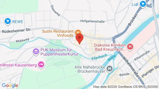 Apartments for rent i Bad Kreuznach - kort over placeringen