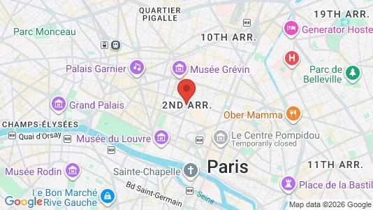 Apartments for rent i Paris 2ème arrondissement - Bourse - kort over placeringen