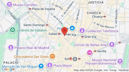 Apartments for rent i Madrid Centro - kort over placeringen